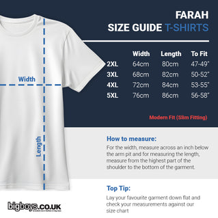 Farah Plus Size Dean Plain T-Shirt True Navy