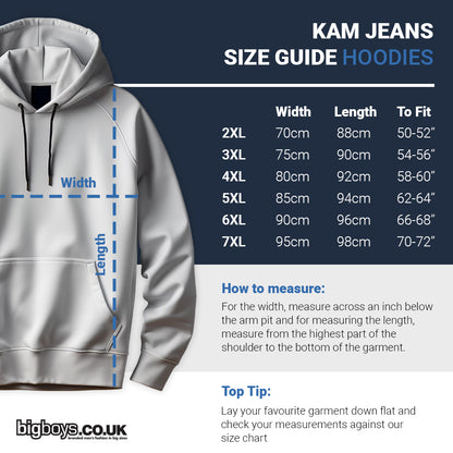 Kam Jeans Plus Size Zip Through Sherpa Hoodie Midnight