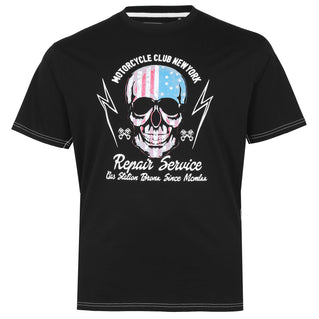 Kam Jeans Plus Size Kbs5733 Usa Skull T-Shirt Black