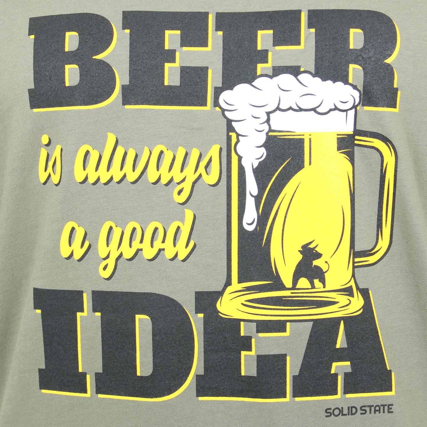 Solid State Plus Size Beer Idea T-Shirt Khaki