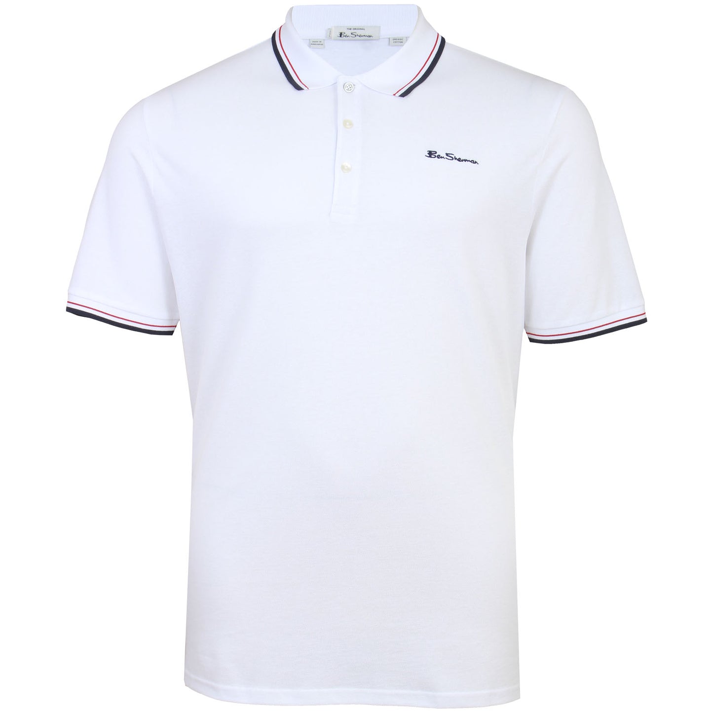 Ben Sherman Plus Size 1012790 Signature Polo White