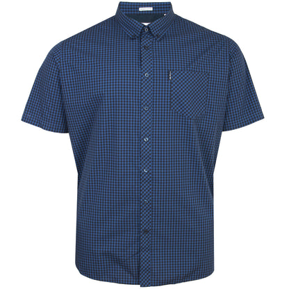 Ben Sherman Plus Size 1012348 Signature Gingham S/S Shirt Royal Blue