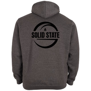 Solid State Plus Size Back Logo Hoodie Grey Marl