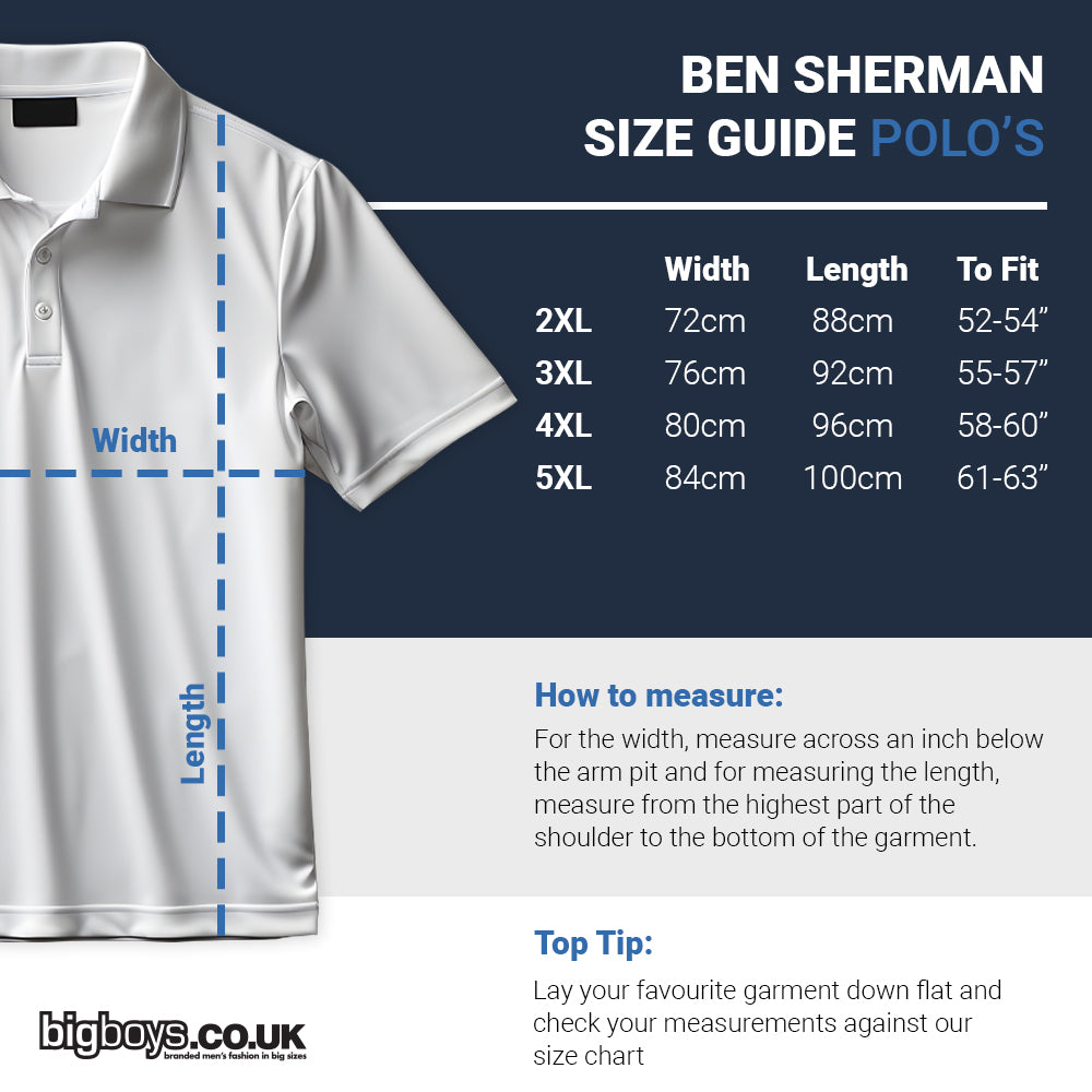 Ben Sherman Plus Size Signature Polo Dark Navy