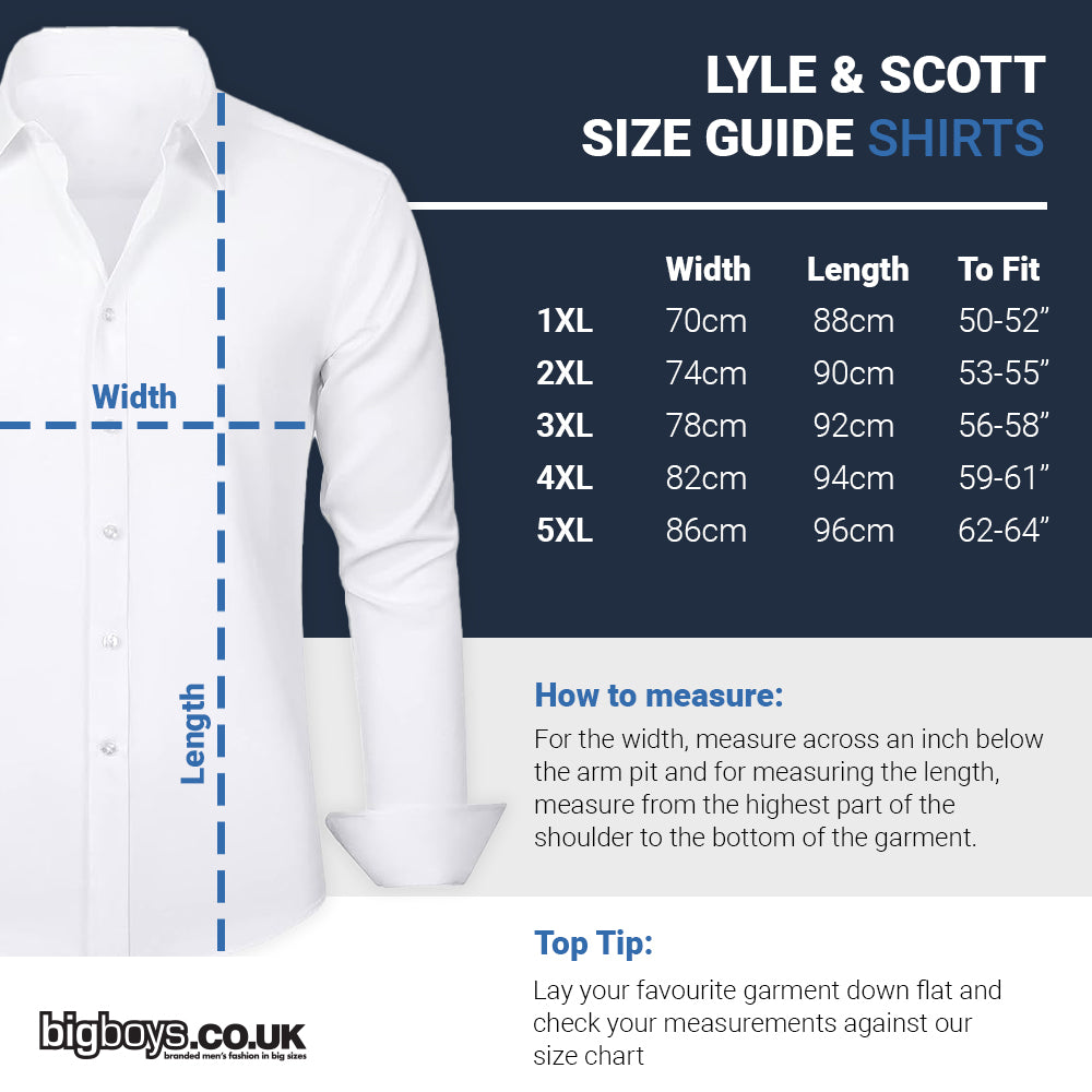 Lyle & Scott Plus Size Lw1302 Light Weight Oxford L/S Shirt Riviera