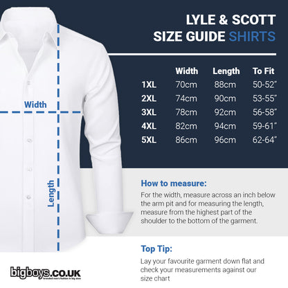 Lyle & Scott Plus Size Lw1302 Light Weight Oxford L/S Shirt Riviera