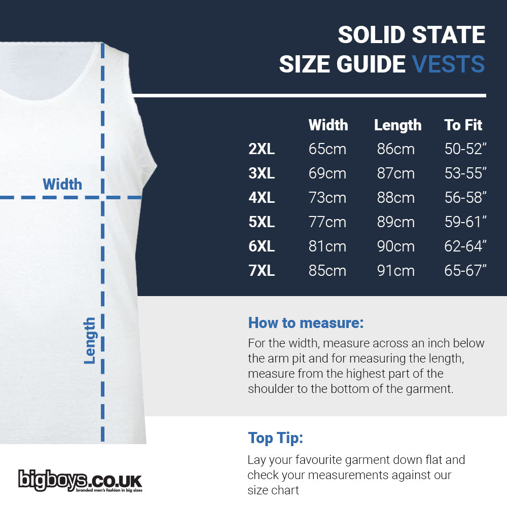 Solid State Plus Size Logo Muscle Vest Navy