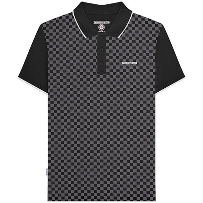 Plus Size Lb1224 Two Tone Checker Polo Black