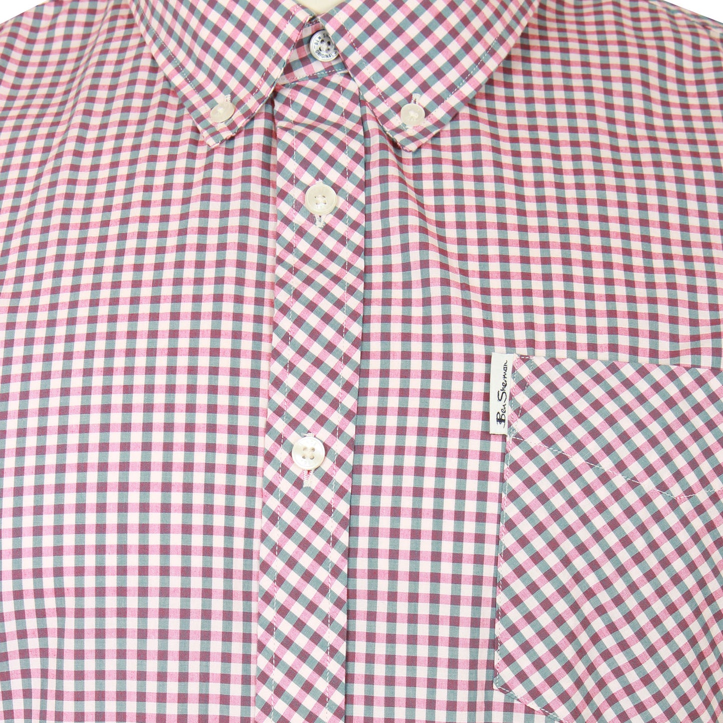 Ben Sherman Plus Size 59142 Core Gingham S/S Shirt Scarlet