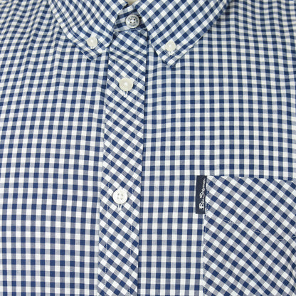 Plus Size 59142 Core Gingham S/S Shirt Dark Blue