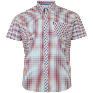 Ben Sherman Plus Size 59144 House Check S/S Shirt Pale Blue