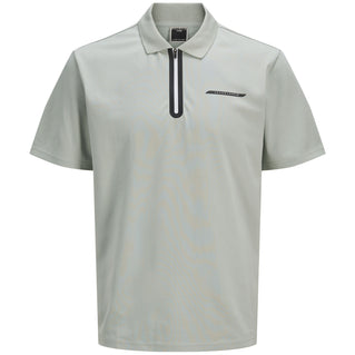 Jack & Jones Plus Size Fusion Pique Polo Aqua Grey