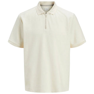 Jack & Jones Plus Size Cronnie Zip Polo Bright White