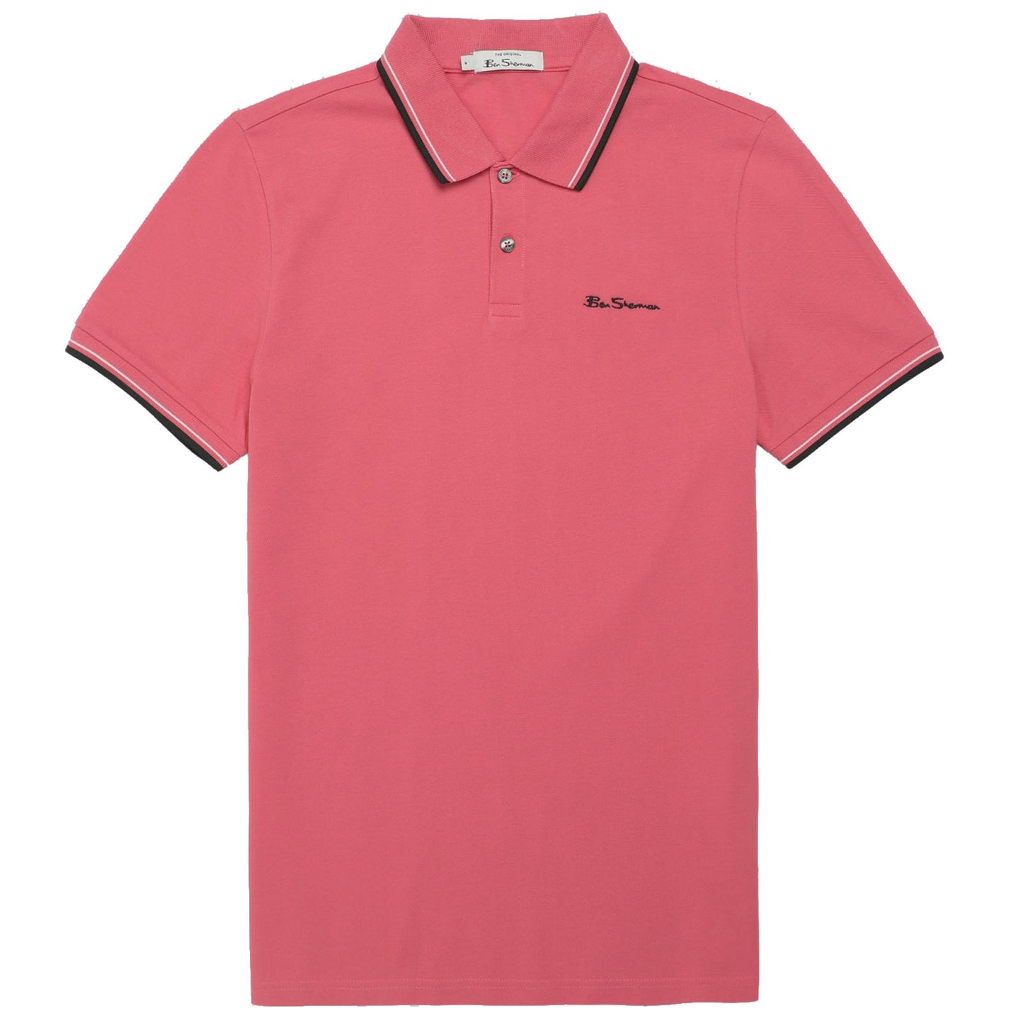 Plus Size 77487 Signature Tipped Polo Dark Pink