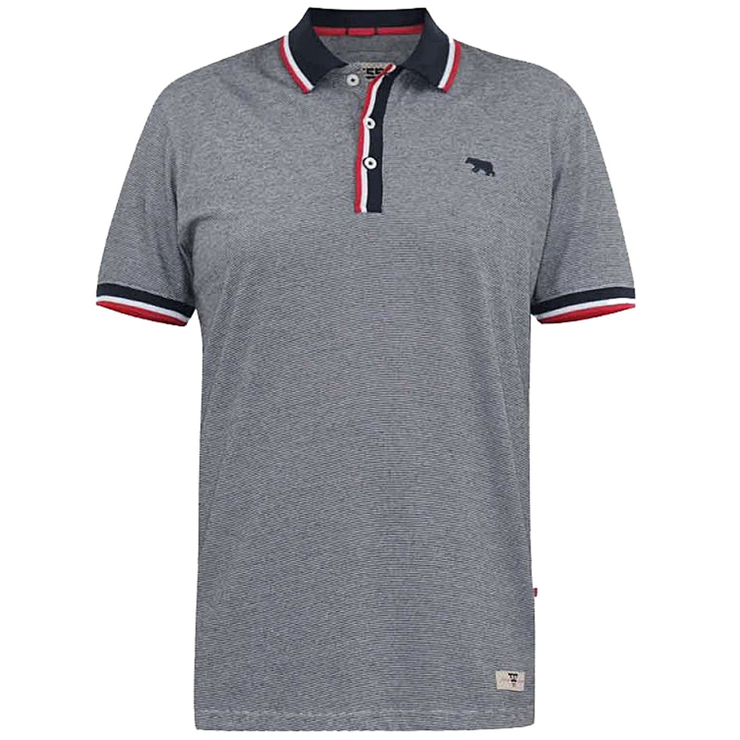 D555 Plus Size Bayton Fine Stripe Jersey Polo Grey