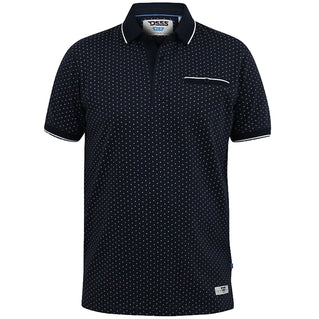 D555 Plus Size Darwin AO Print Polo Navy