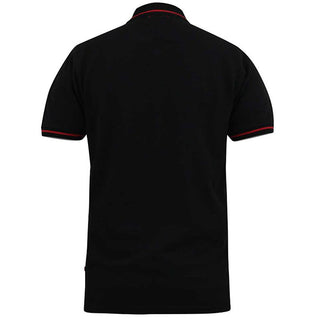 D555 Plus Size Salford Tipped Pique Polo Black