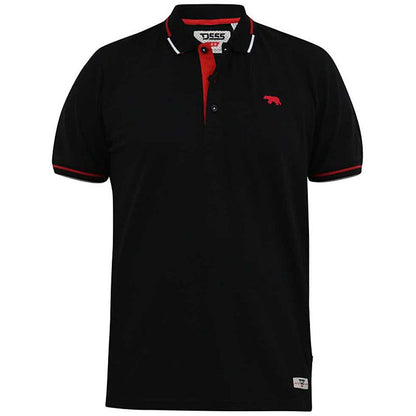 Plus Size Salford Tipped Pique Polo Black