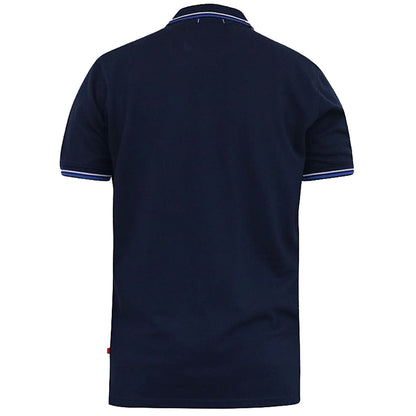 Plus Size Salford Tipped Pique Polo Navy