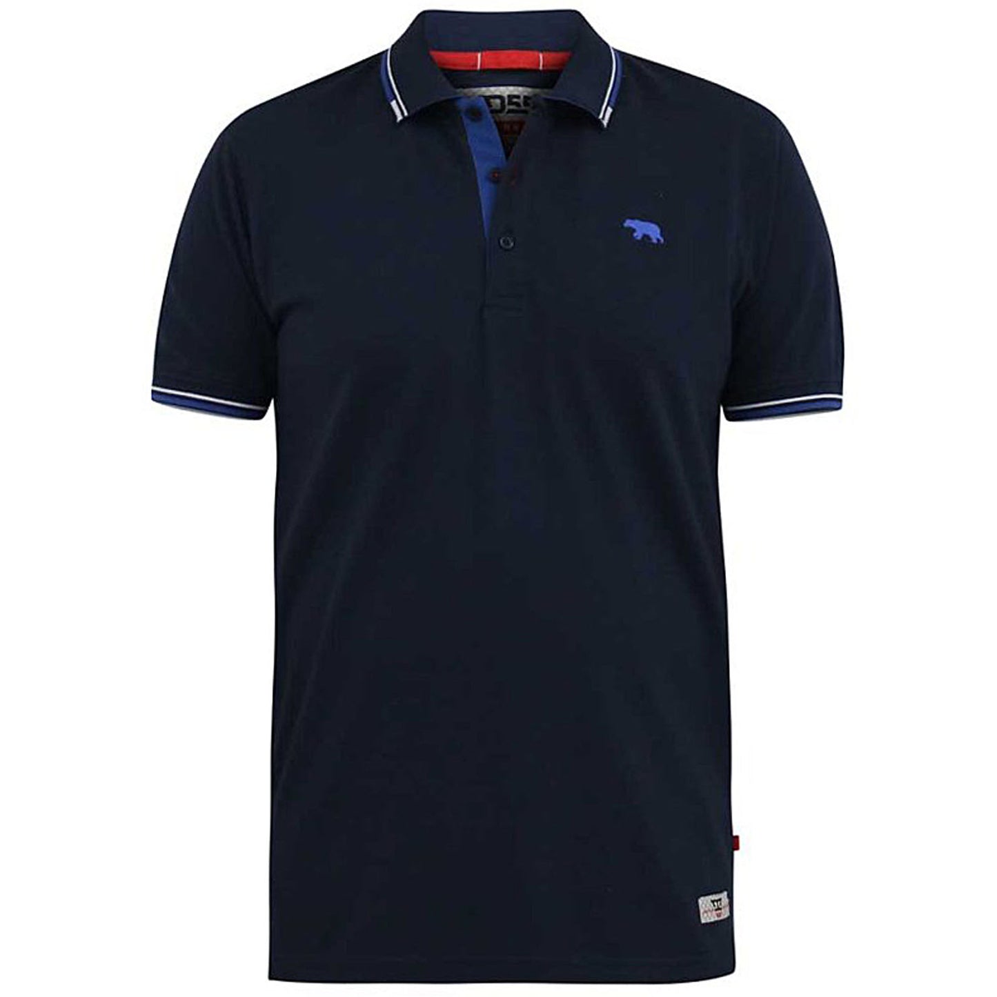 Plus Size Salford Tipped Pique Polo Navy