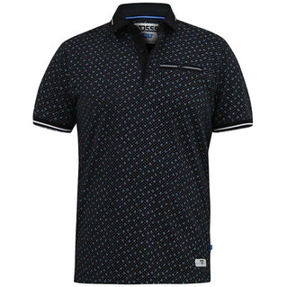 D555 Plus Size Wilson Ao Print Polo Black