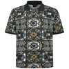 Plus Size P207 Abstract Print Polo Dark Olive