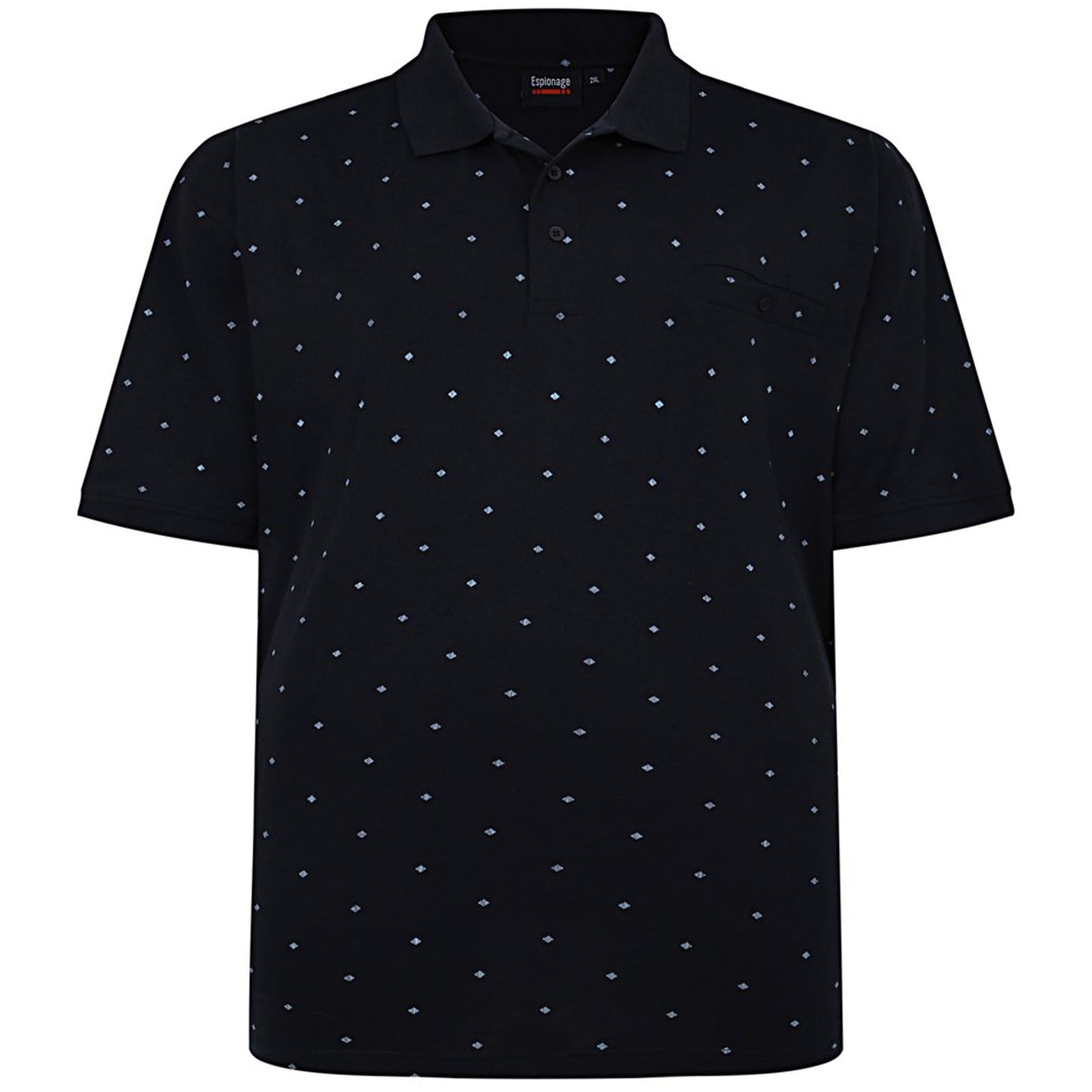 Plus Size P209 Jersey Ao Print Polo Navy