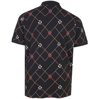 Ben Sherman Plus Size Argyle Printed Polo Black