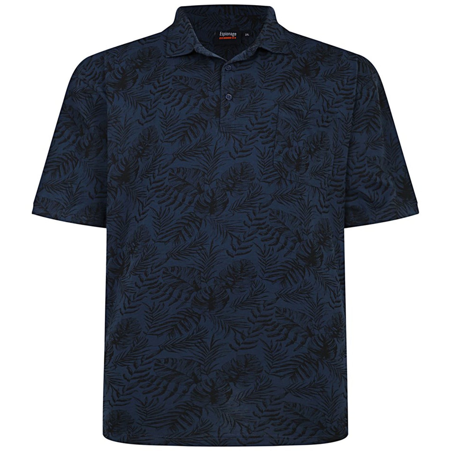 Plus Size P210 Jersey Floral Aop Polo Navy