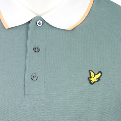 Lyle & Scott Plus Size Half Tipped Polo Green Mercurial