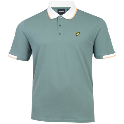 Lyle & Scott Plus Size Half Tipped Polo Green Mercurial