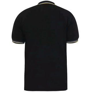 D555 Plus Size Benjamin Pique Tipped Polo Black