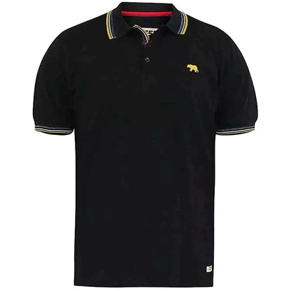 Plus Size Benjamin Pique Tipped Polo Black