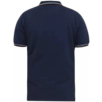 Plus Size Benjamin Pique Tipped Polo Navy