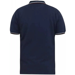 D555 Plus Size Benjamin Pique Tipped Polo Navy