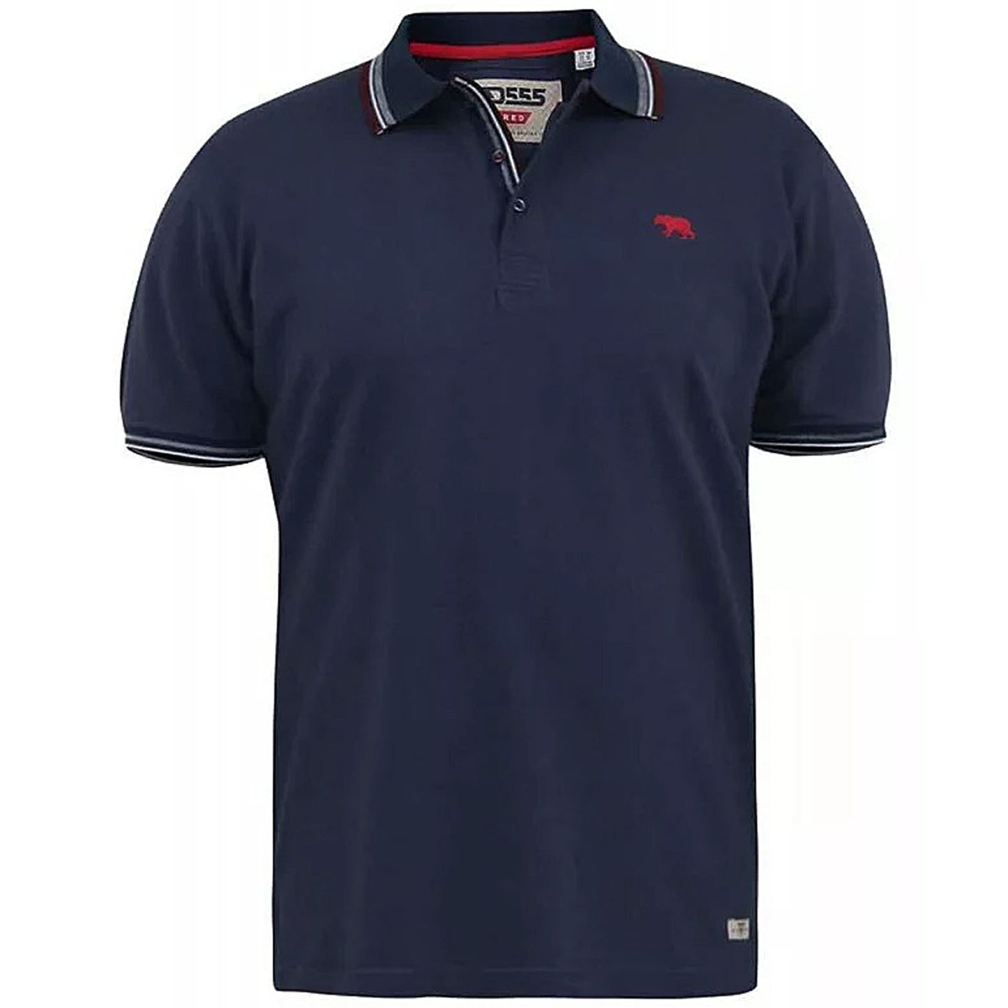 Plus Size Benjamin Pique Tipped Polo Navy