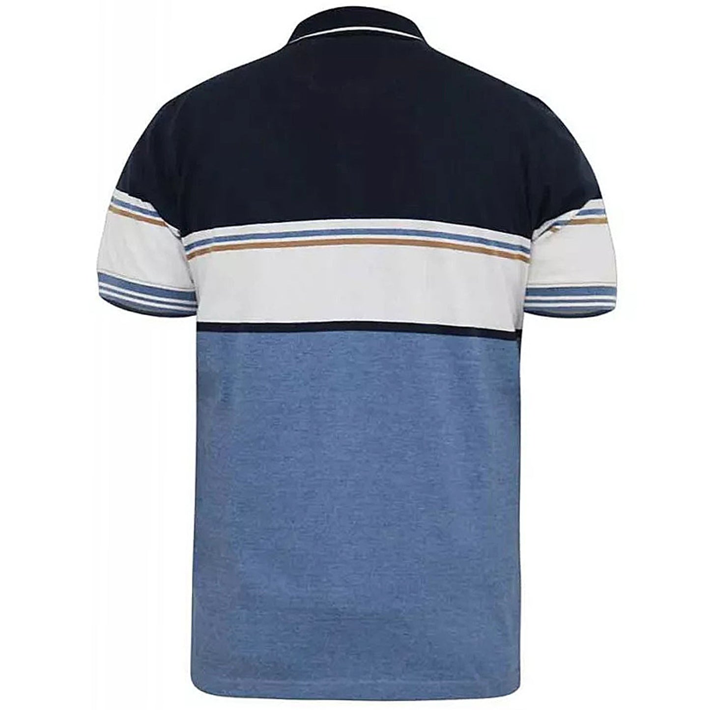 Plus Size Offley Striped Jersey Polo Navy/Denim Marl