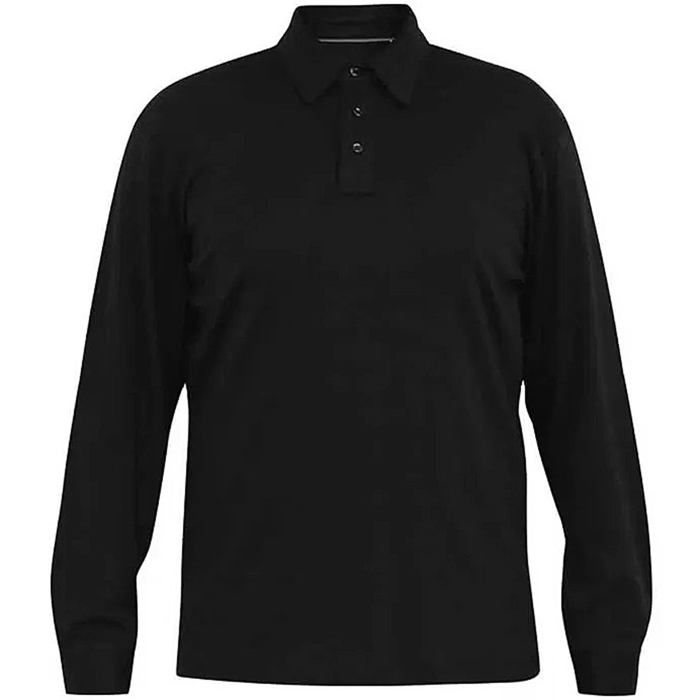 Plus Size Preston Jersey L/S Polo Black