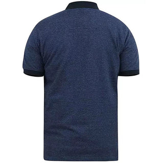 D555 Plus Size Bradley Jacquard Jersey Polo Navy