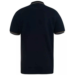 D555 Plus Size Otis Twin Tipped High/Low Knitted Polo Navy