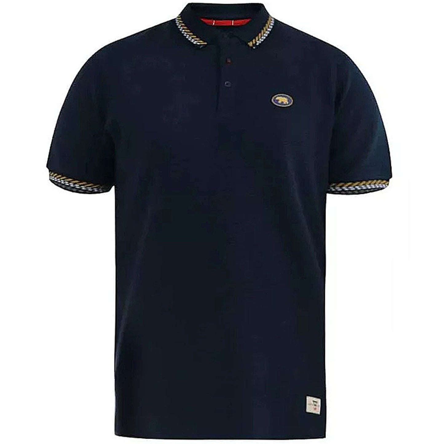 Plus Size Otis Twin Tipped High/Low Knitted Polo Navy