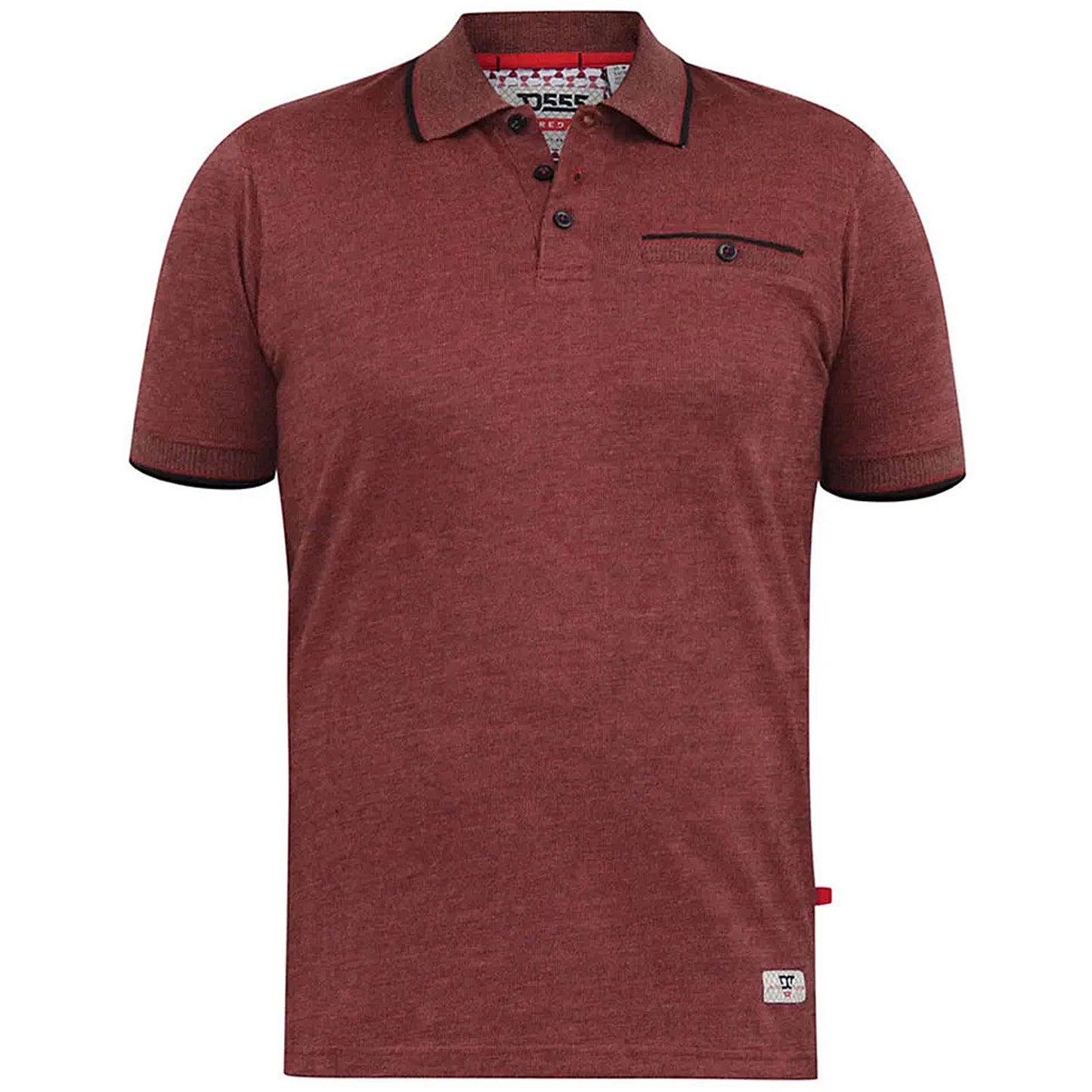 D555 Plus Size Troy Textured Polo Rust