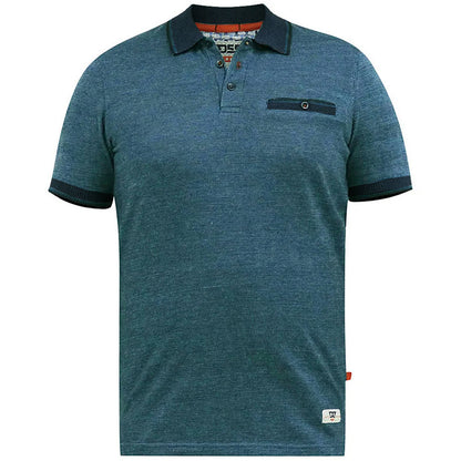 D555 Plus Size Troy Textured Polo Teal