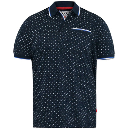 D555 Plus Size Oakley Aop Jersey Polo Navy