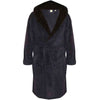 Plus Size  Newquay Super Soft Dressing Gown With Hood Navy