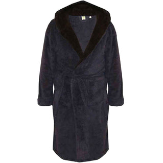 D555 Plus Size  Newquay Super Soft Dressing Gown With Hood Navy