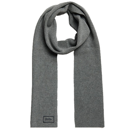 Knitted Logo Scarf Rich Charcoal Marl