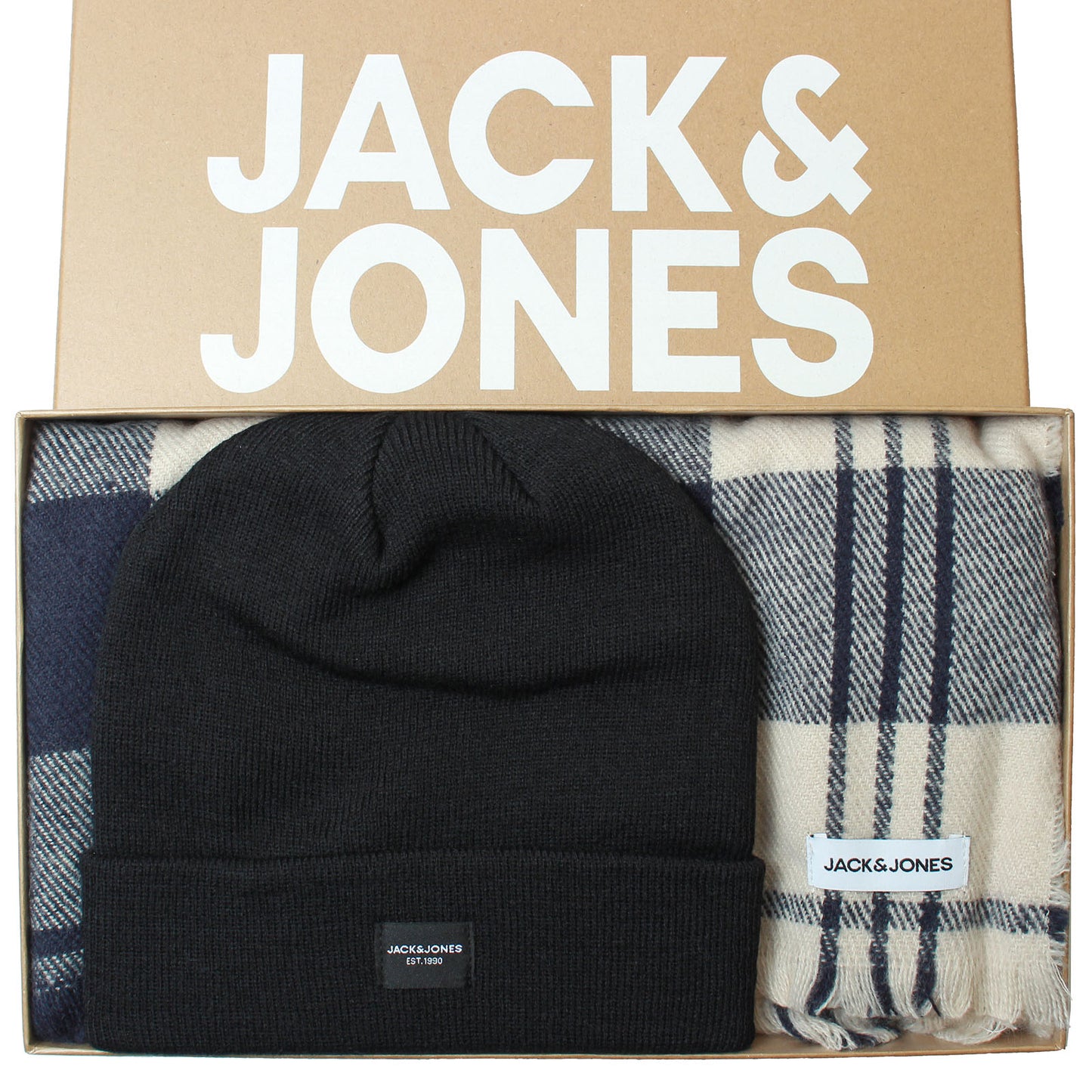 Jack & Jones Frost Dna Beanie & Scarf Gift Box Navy