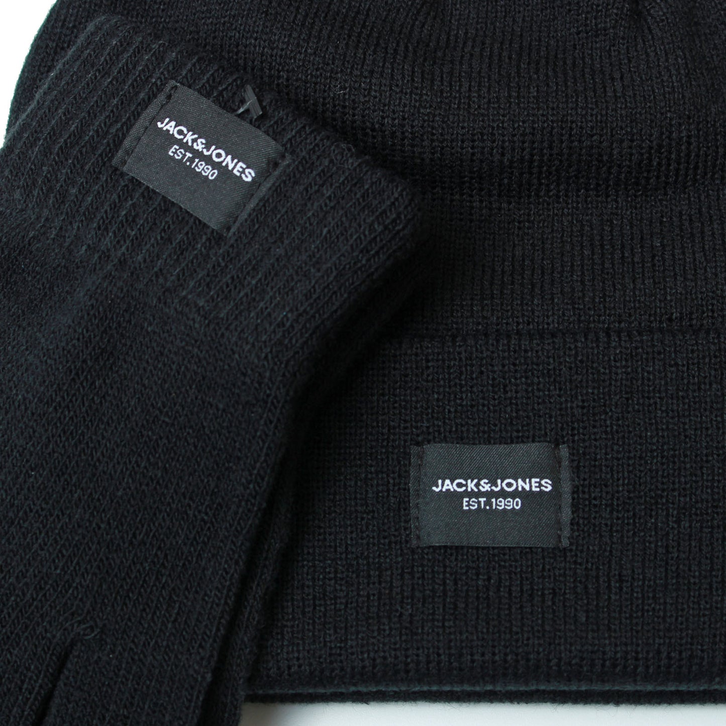 Jack & Jones Knit Beanie & Gloves Gift Box Black