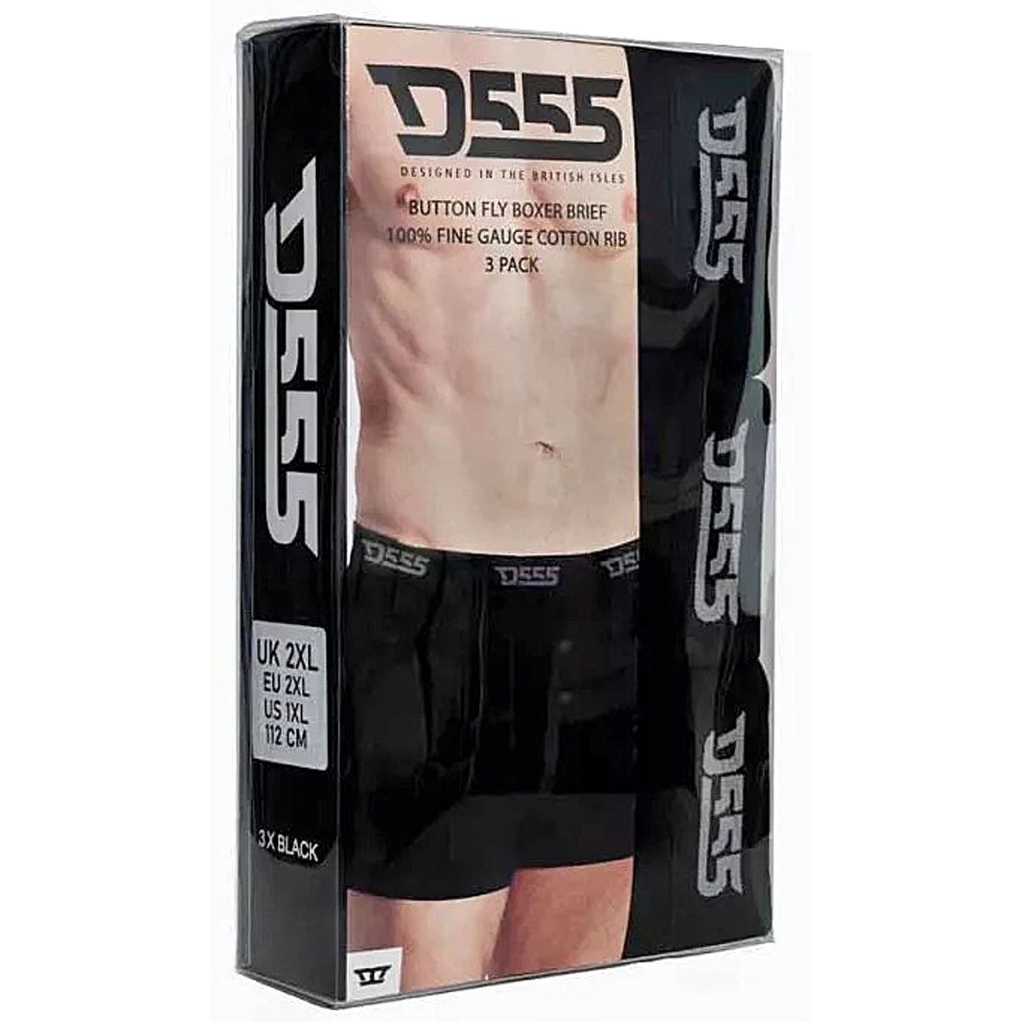 Plus Size Driver Boxer Briefs 3-Pack Black